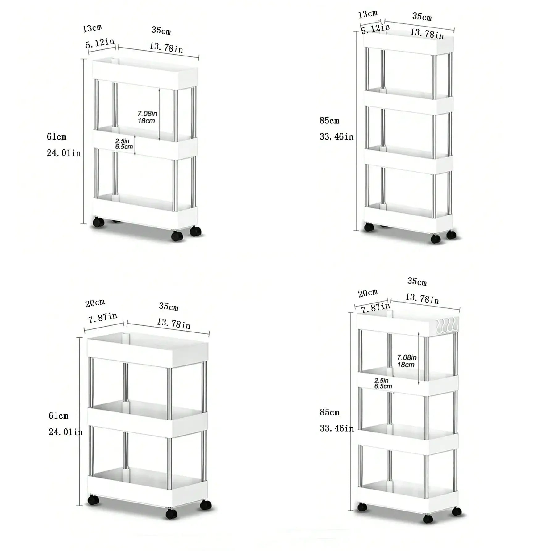 EverNest SlimSlide™ Rolling Storage Cart