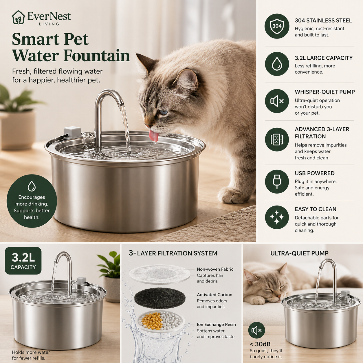 EverNest PureFlow™ Smart Pet Fountain